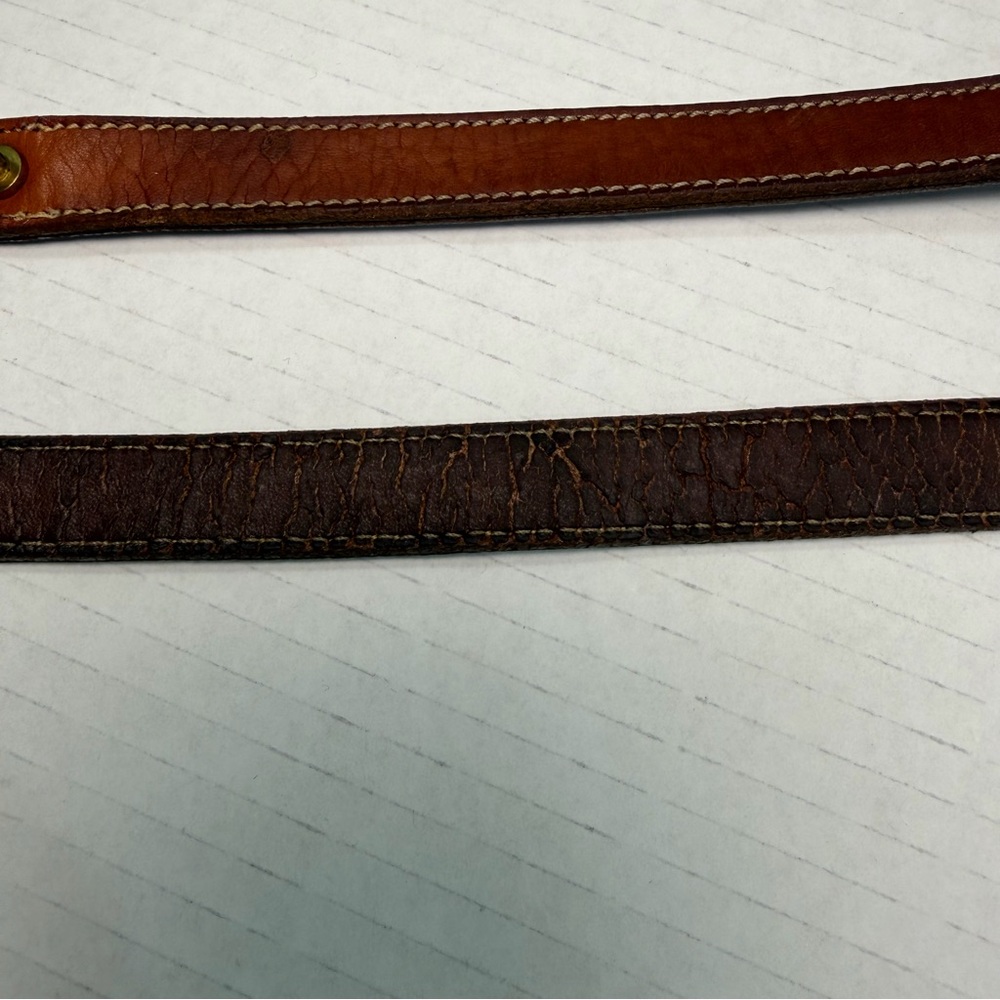 Vintage Dooney & Bourke AWL Black & Tan Leather Crossbody Cavalry / Saddle Bag - Picture 16 of 16